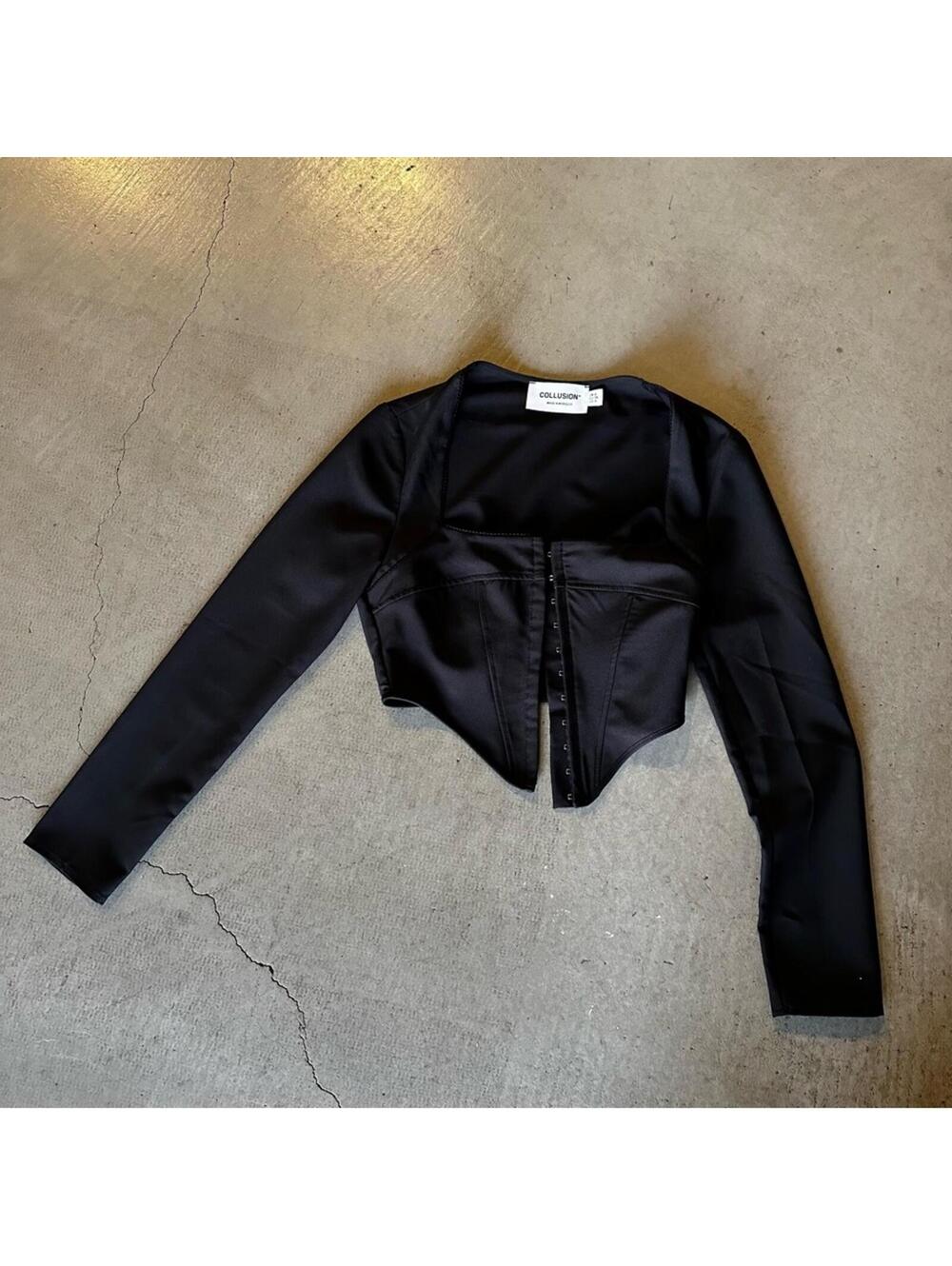 Collusion / Corset Detail Crop Top / Black
